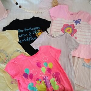 Pink and Black Kids Graphic T-Shirts